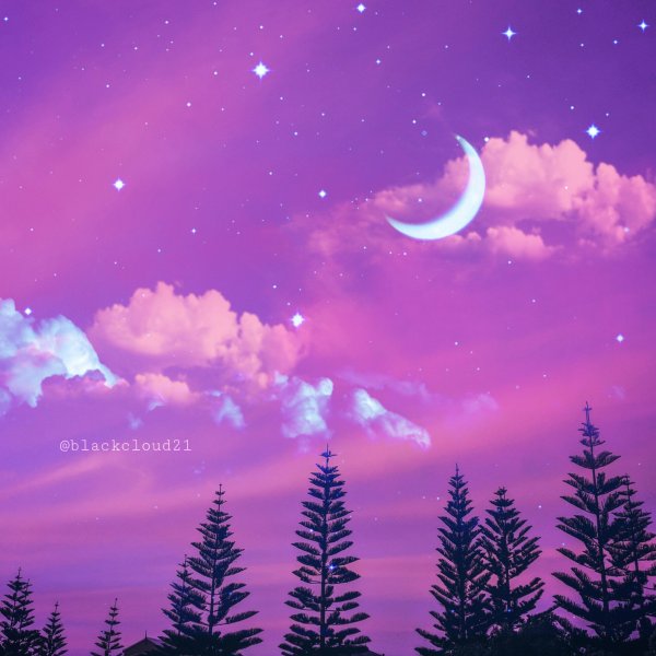 Ночное небо с луной