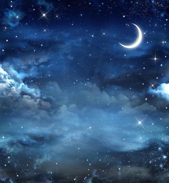 Звездное небо с луной