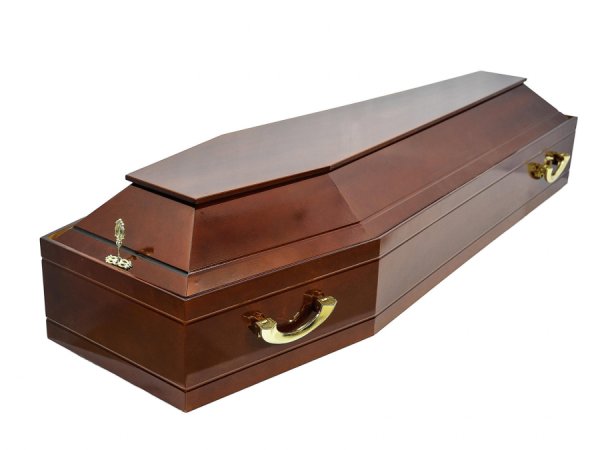 Гроб шестигранник лакированный