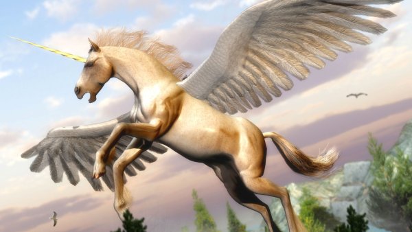 Лошадь с крыльями и рогом