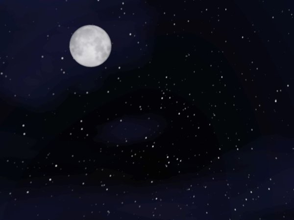 Звездное небо с луной