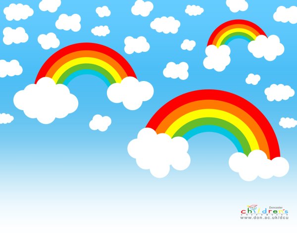 Радуга с облаками для детей