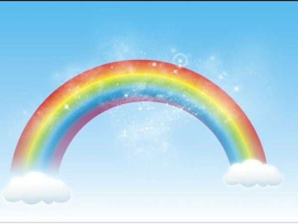 Небо с нарисованной радугой