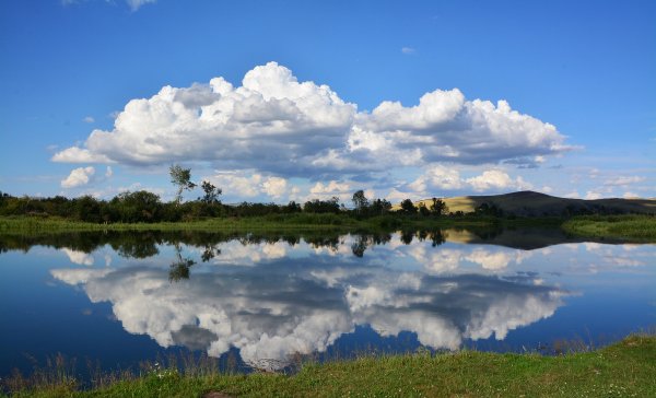 Отражение солнца в воде