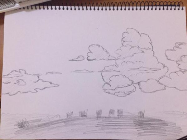 Римкгк неба карандашом
