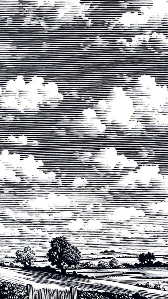 Тучи гравюра