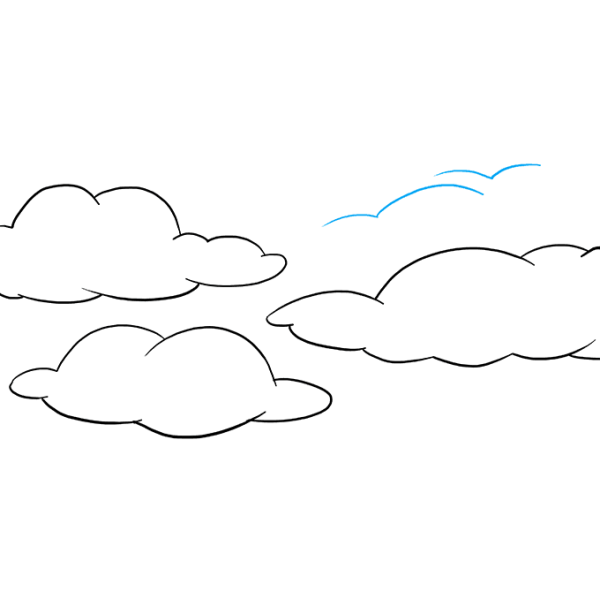 Нарисовать облака карандашом