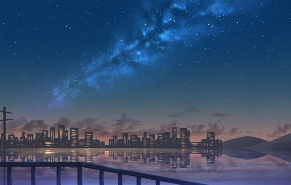 Ночь Луна звезды