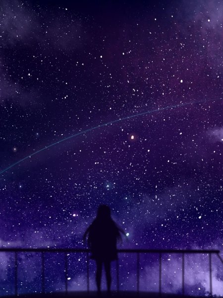 Девочка и звездное небо