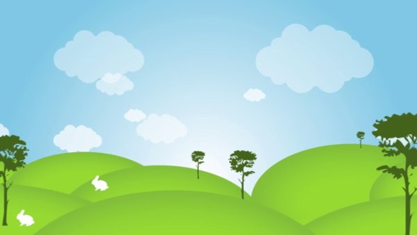 Мультяшное небо и трава