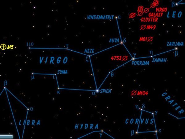Созвездия Лев Волопас Дева