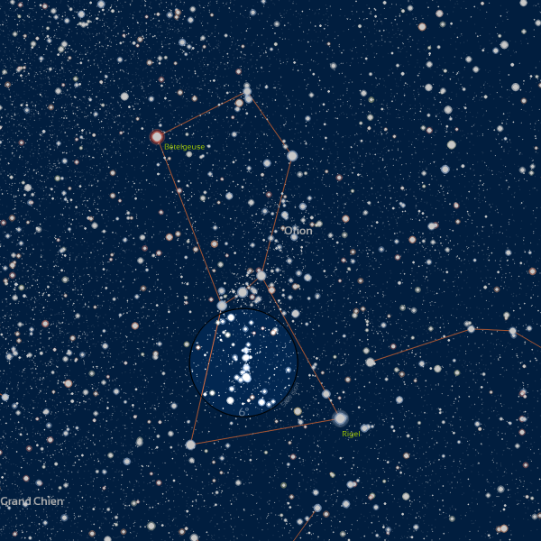 Звезда ригель из созвездия Орион