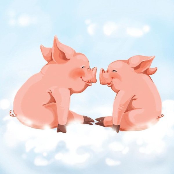 Две влюбленные хрюшки