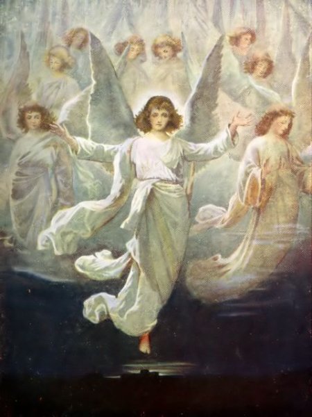 Ангелы возвещают пастухам о рождении Иисуса Христа