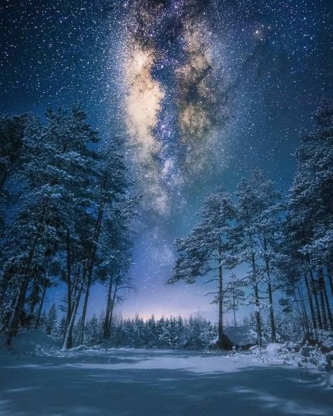 Звездное небо зима