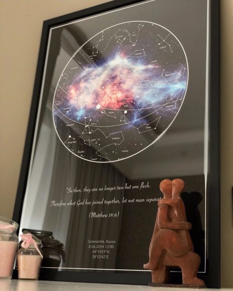 Звездное небо на стекле подарок