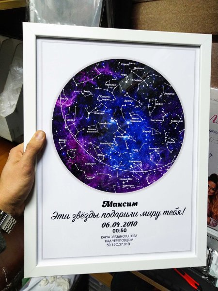 Карта звездного неба подарок
