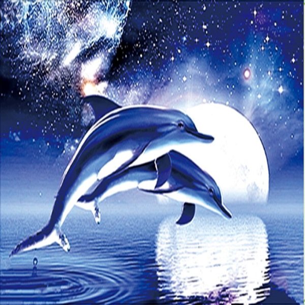Алмазная мозайка с дельфинами