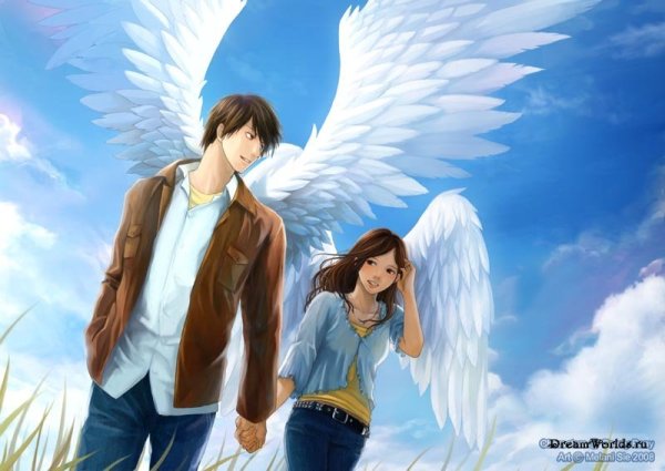 Ангел мужчина и девушка