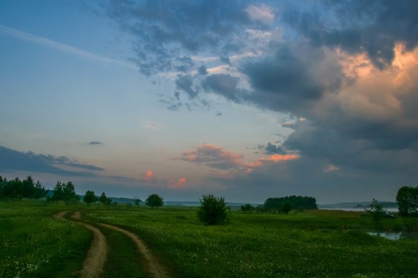 Пейзаж утро небо