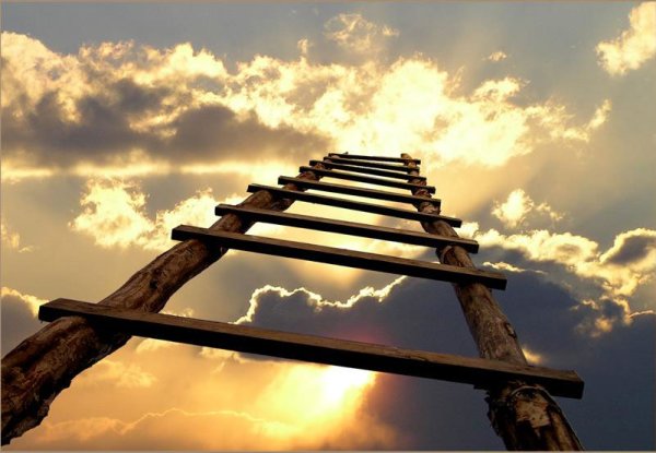 Спуск по веревочной лестнице