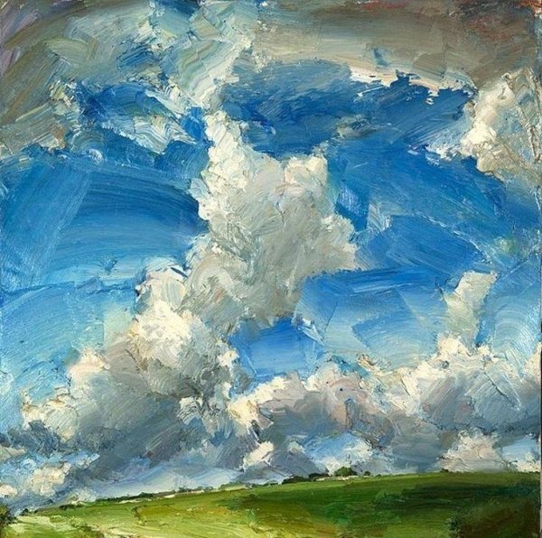 Картины мастихином небо