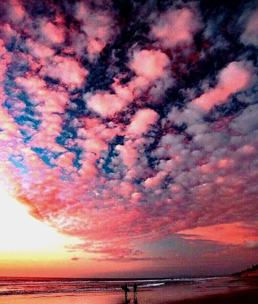 Красивое розовое небо