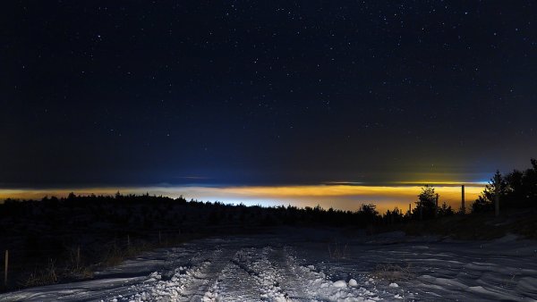 Ночная степь зимой