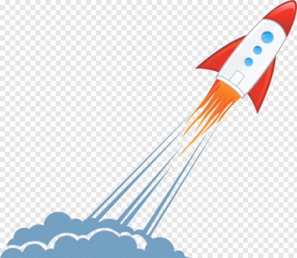 Взлет ракеты на белом фоне