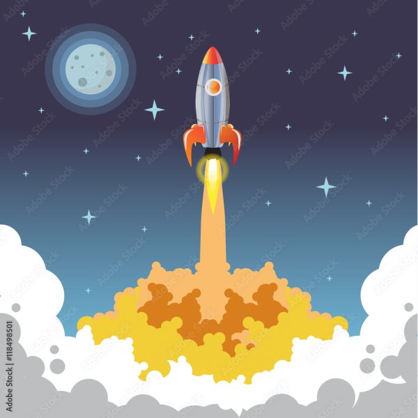 Взлет ракеты для детей