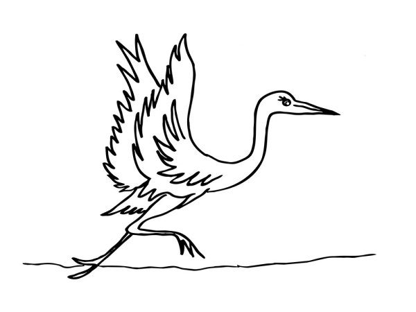 Журавлик раскраска