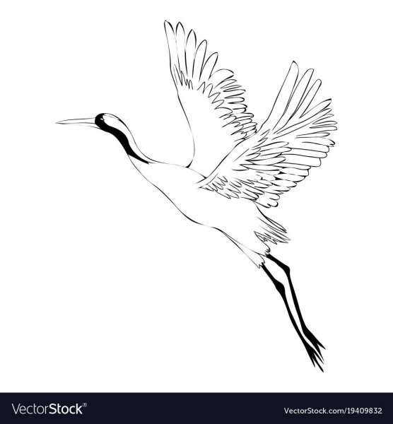 Журавль в небе раскраска