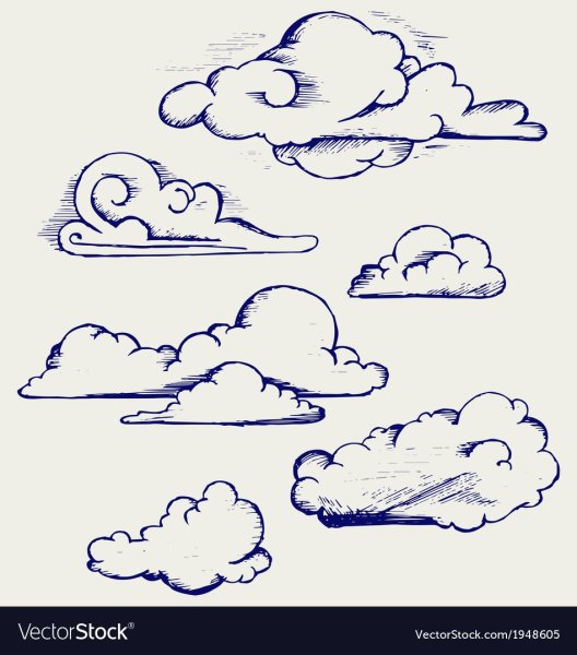 Облака карандашом легкие