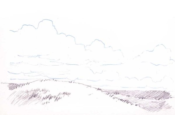 Облака в перспективе рисунок