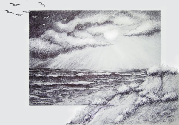 Облака карандашом