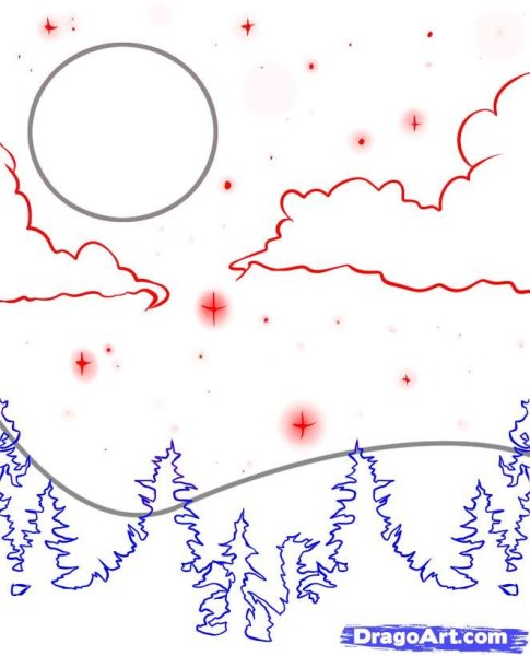 Звездное небо карандашом