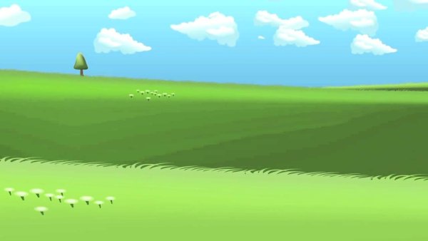 Нарисованное зеленое поле