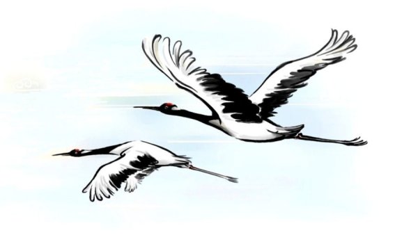Журавль рисунок