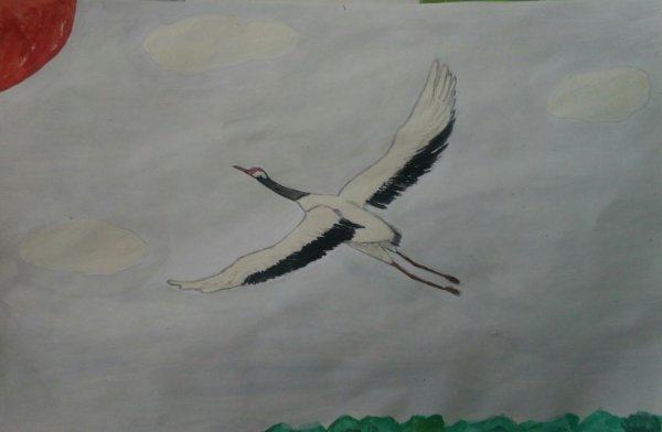 Журавль в небе рисунок