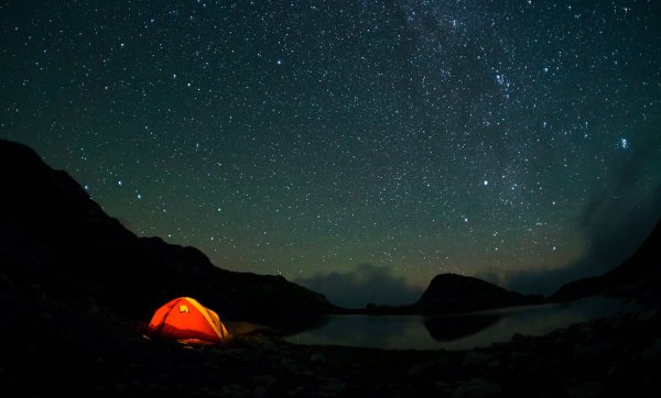 Ночь палатка костер