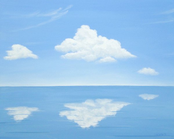 Мультяшное море и небо