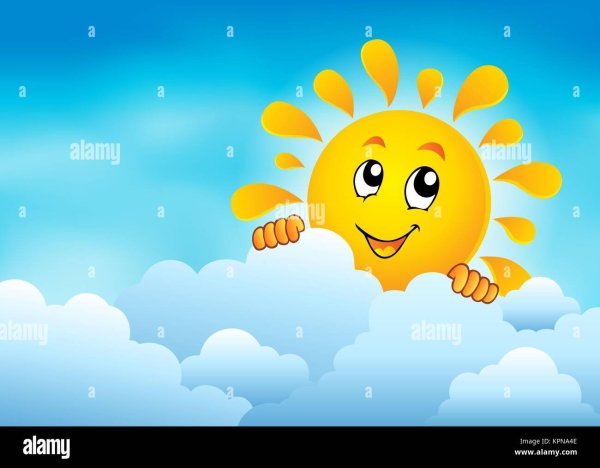 Солнце и облака мультяшные