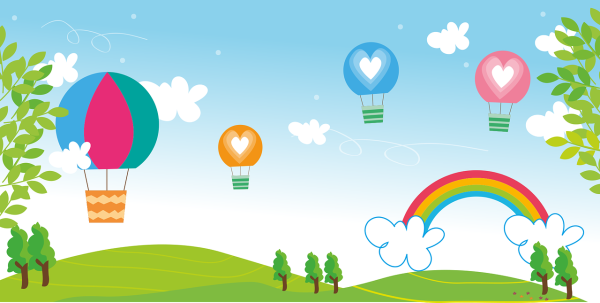 Дети с воздушными шарами вектор