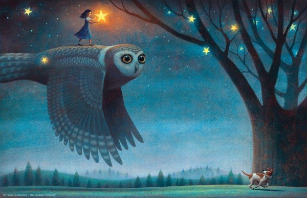 Сова ночью живопись