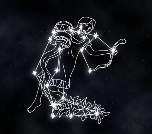 Созвездие Водолей без фона