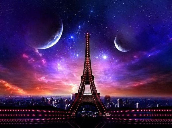 Красивый фон с Эйфелевой башней