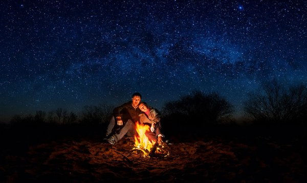 Костер ночью