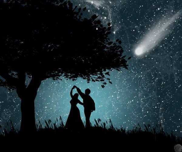 Влюбленные на фоне звездного неба