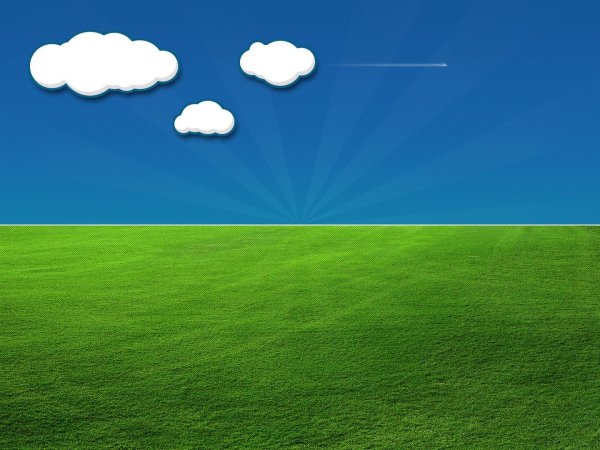 Лужайка с облаками