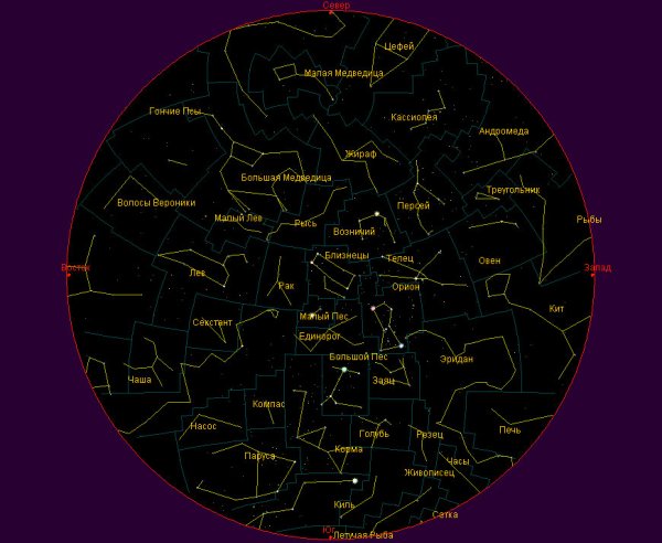 Карта созвездий для детей